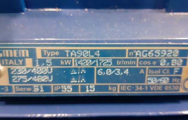 MOTORE ASINCRONO SMEM 1.5 KW mod.TA90L4-NUOVO